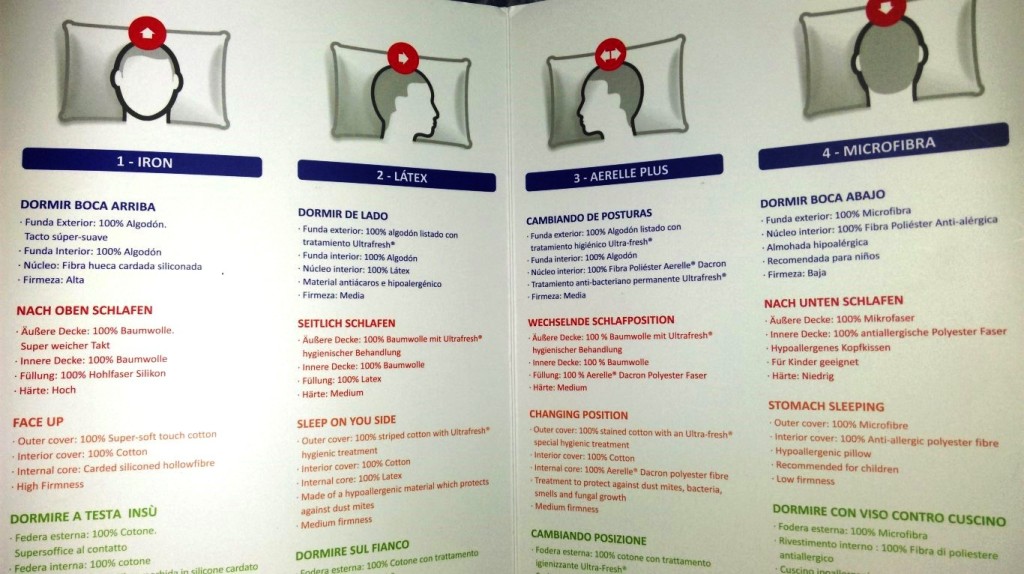 pillow menu